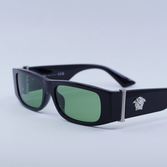 Versace VE4476U GB1/2 Sunglasses Black Rectangle Frame, Green Lenses main image 4